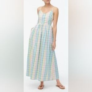 J.Crew Colorful Plaid Sundress Maxi Dress NWT Sz. 10 New With TagsNew wi…